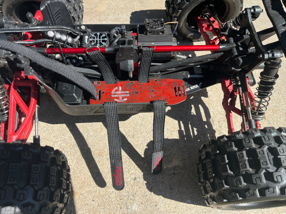 Arrma 6s Off Road Carbon Fiber Battery Tray with Straps