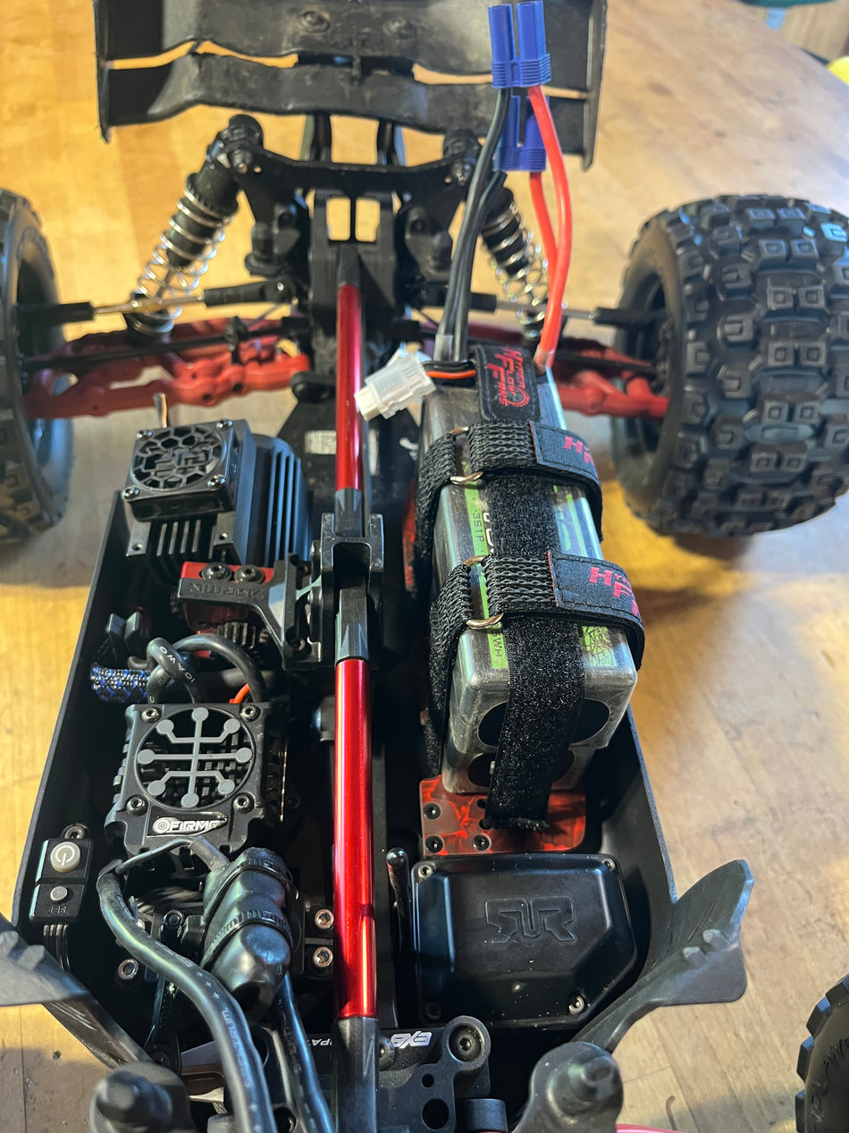 Arrma 6s Off Road Carbon Fiber Battery Tray with Straps
